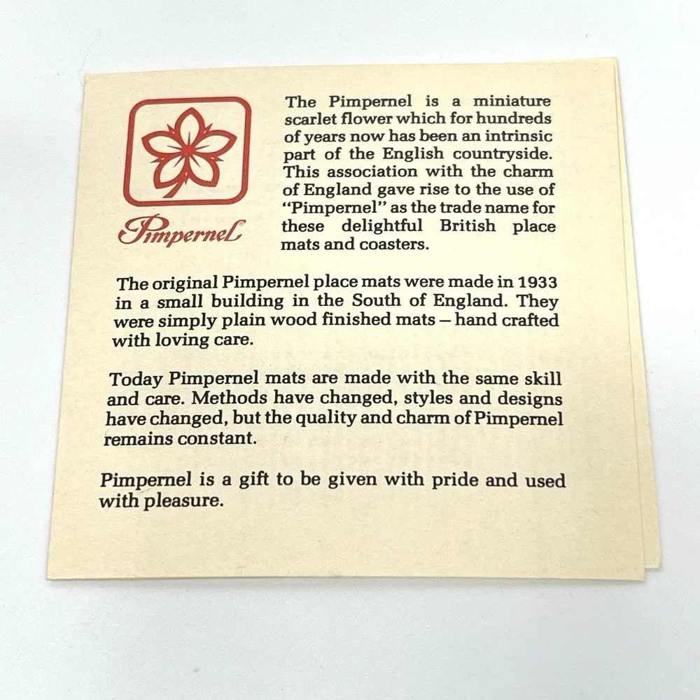 Vintage Pimpernel Acrylic Coasters Chinese Screen Pattern‎ Back Corked set Of 6